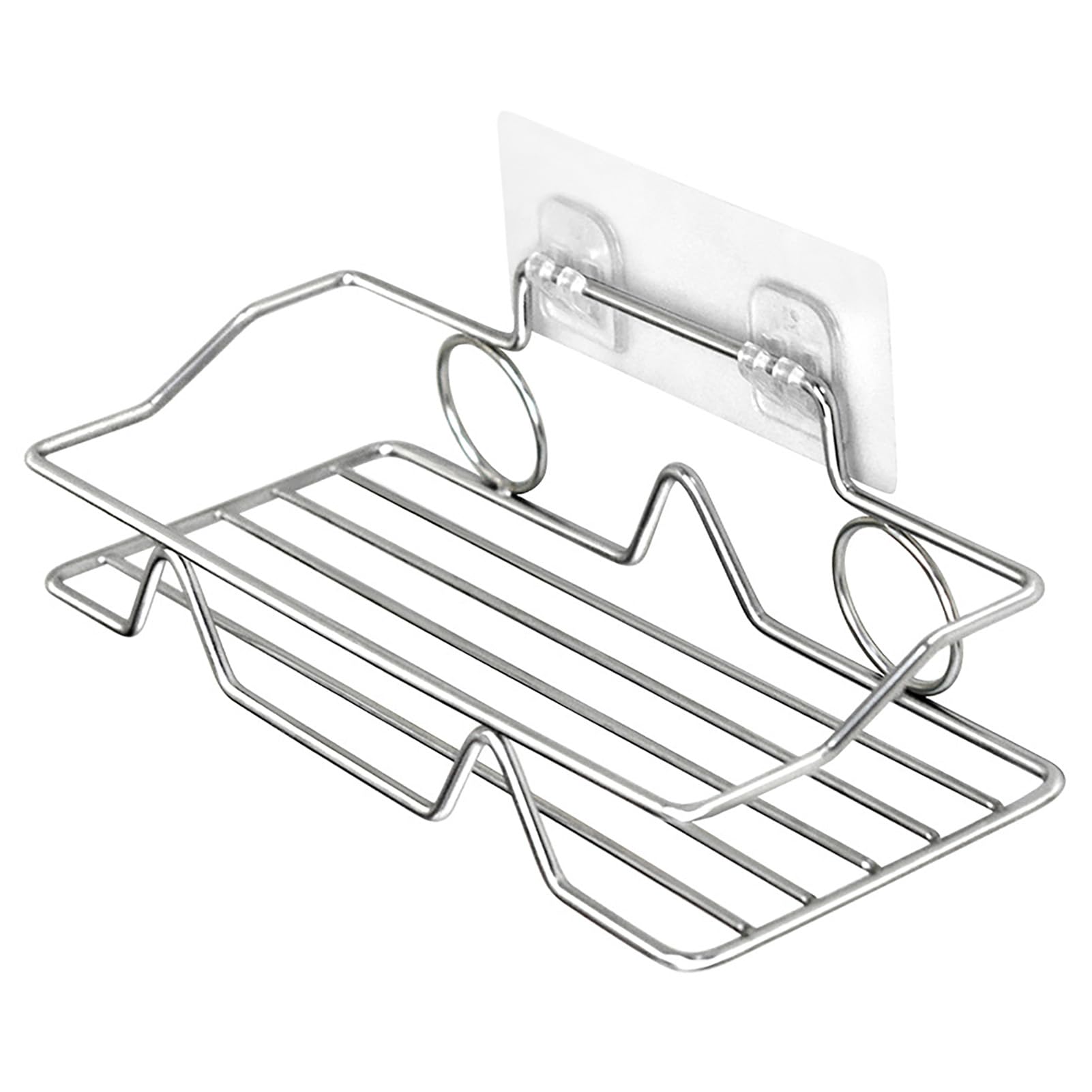 Stainless Steel Wall Mounted Shower Caddy Shelf for Home Non Marking Adhesive Bathroom Organizers and Storage Wall Space