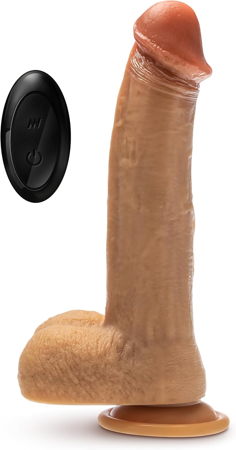 Blush Dr. Skin Silicone Dr. Phillips 9 Inch Realistic Dildo 5 Vibrating Modes And 3 Thrusting Speeds For Advanced Stimulation Premium Platinum Cured Liquid Silicone Plus Wireless Remote Control- Beige