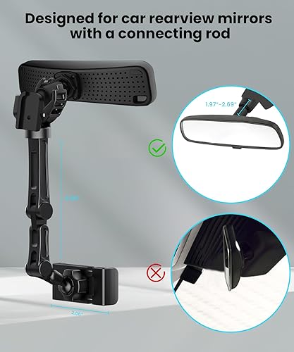 Miniatura 3 de Soporte para teléfono con espejo, soporte para dispositivo electrónico portátil. Compatible con todos los teléfonos celulares, giratorio y