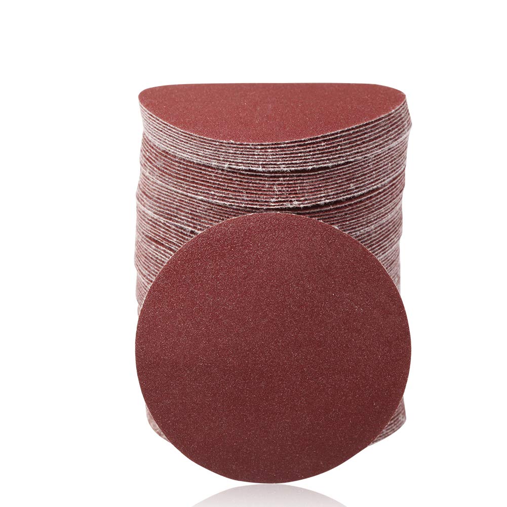 Speedwox Red 100Pc 3 Inch Sanding Discs Hook And Loop Sandpaper 150 Grit Sander Disc Sanding For Drill Grinder Rotary Tools No Hole