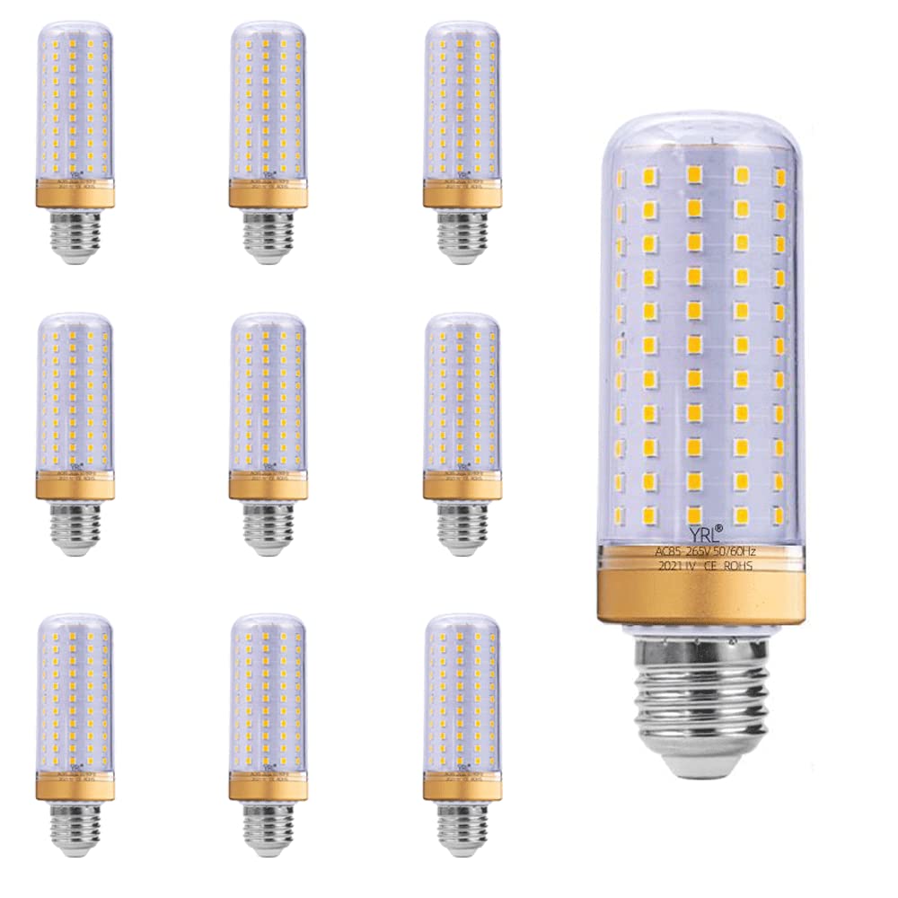 Paquete de 10 Bombillas de luz LED Luz Diurna Luz Blanca cálida 2000 lúmenes, E27 Base Bombilla de luz de maíz LED para Exterior Interior Garaje Almacén Fábrica Taller Calle Patio Trasero