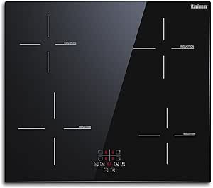 Karinear 24 Inch Induction Cooktop 4 Burner Electric Drop-in Stove with Timer and Child Lock