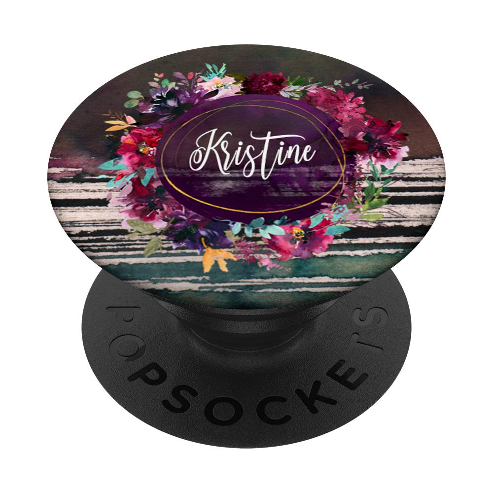 Kristine Name Monogram Floral Art Boho Women Girls Gift