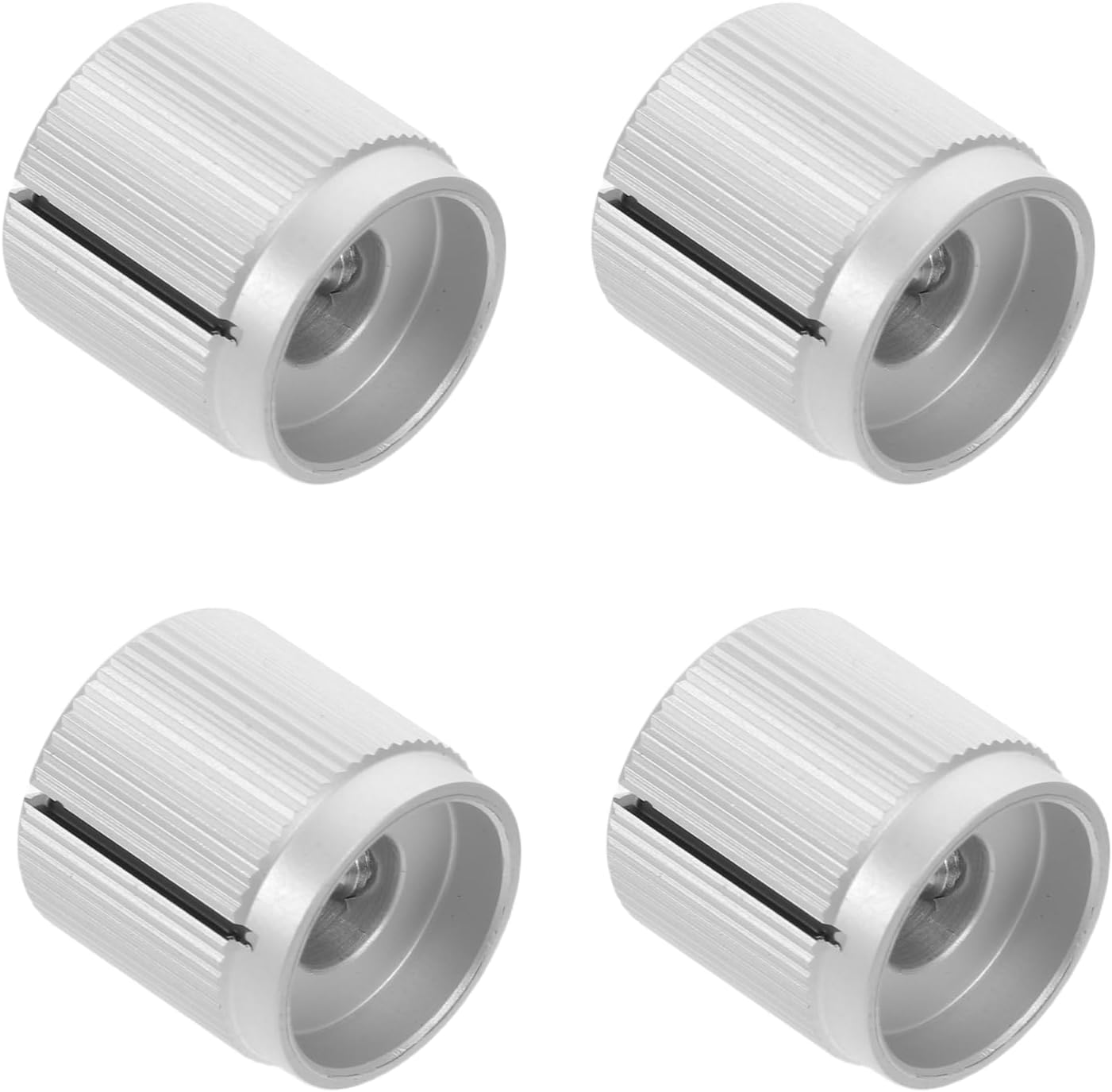 4pcs Aluminium Alloy Bass Guitar Potentiometer Volume Control Knobs Flat Top Metal Knobs for 6mm Shaft Silver Acoustic Guitar Replacement