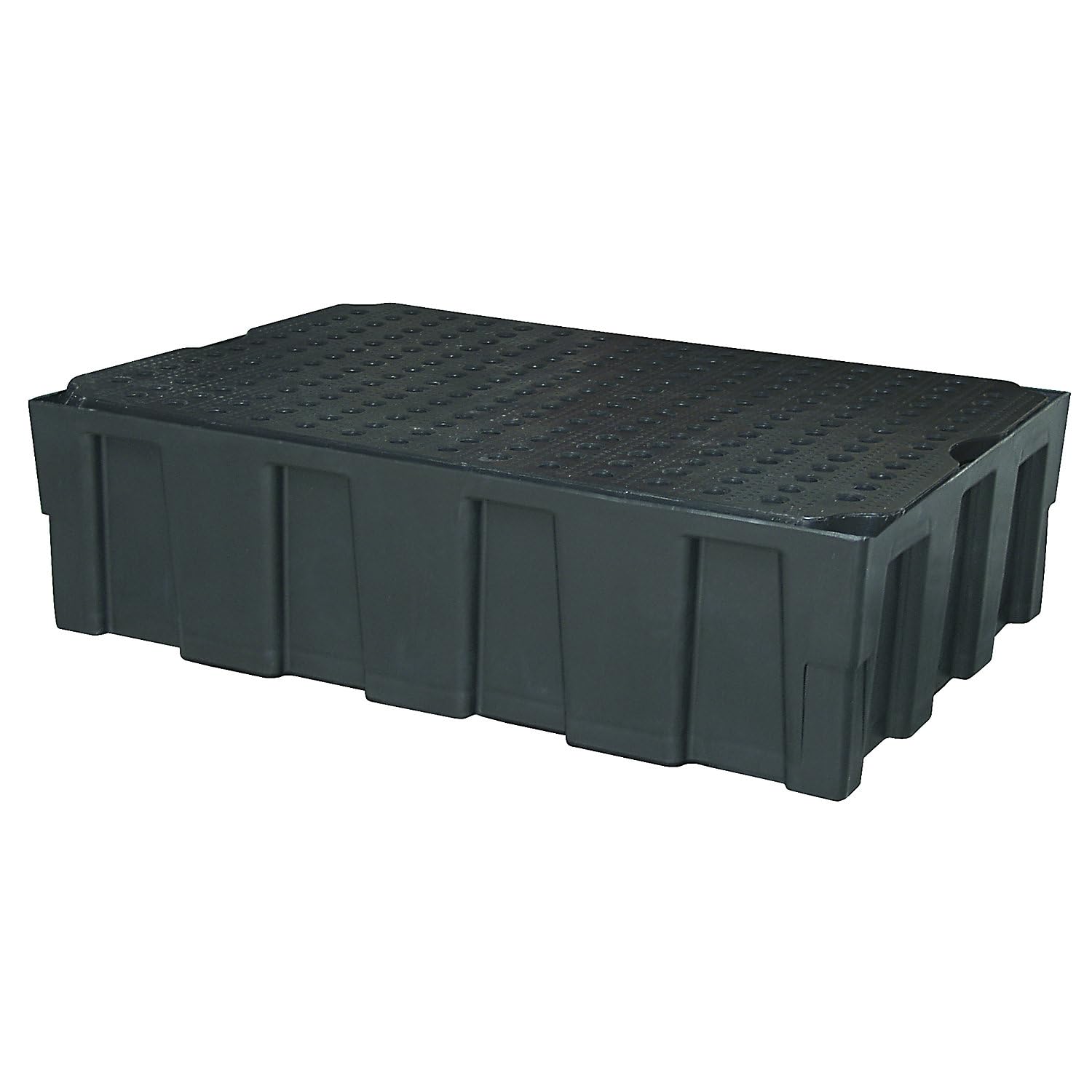 CEMO 8278 - Bandeja colectora con placa perforada de polietileno, color negro, 224 L