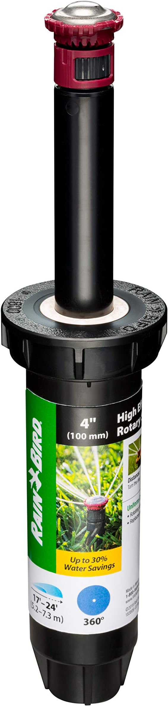 22SAFPRO High-Efficiency Pro Rotary Sprinkler, 360ยฐ Full Pattern, 17' - 24' Spray Distance, 4" Pop-up Height