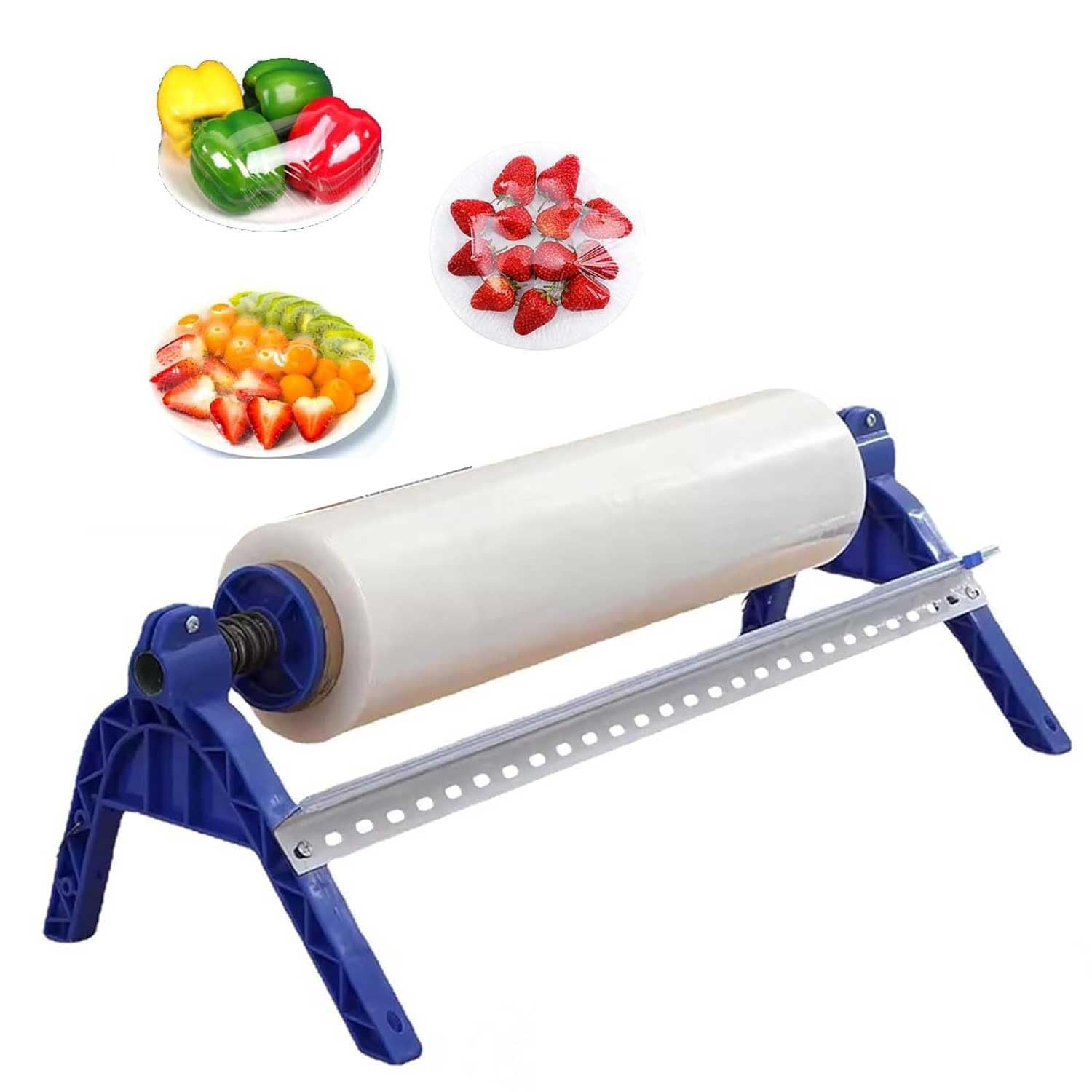 Dispensador de Film Estirable Manual – Herramienta de Envoltorio de Escritorio con Tensión Ajustable y Cortador Incorporado para Uso en Pallets, Envíos y Mudanzas