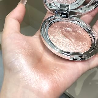 Luxurious single and triple diamond shimmer highlighter set in rose gold and pearly cream shimmer for long-lasting brightening of the face and eyes (银色) (03# Shining Pink Highlight)