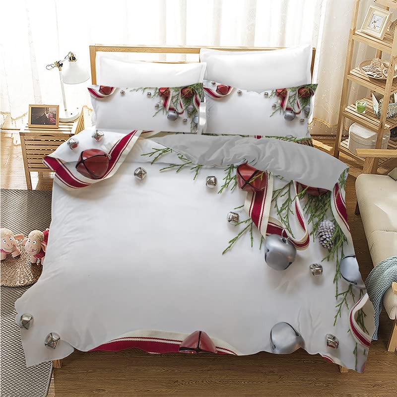 Housse de couette 240 x 260 couverture de Noël blanche microfibre 110g