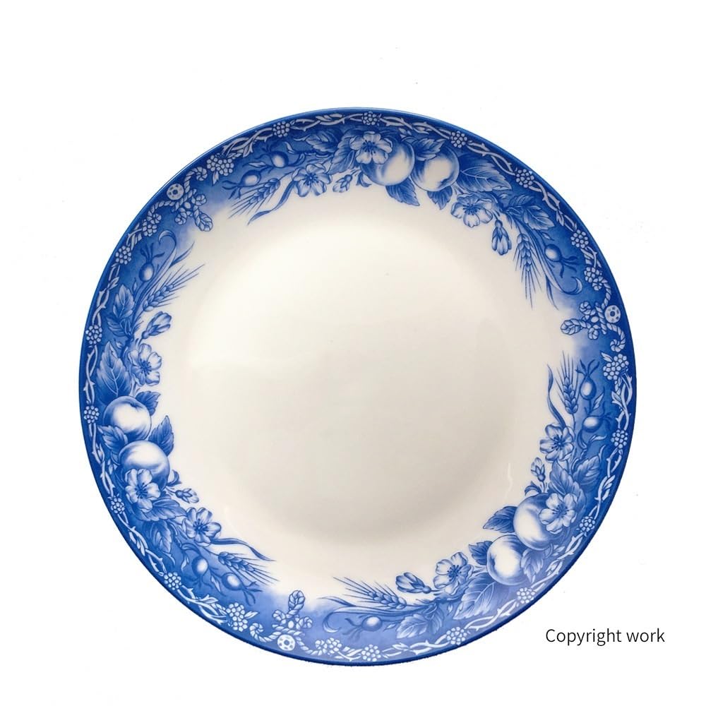 Talerze do makaronu, gliniane talerze deserowe zastawa stołowa hotel restauracja niebieski rustykalny styl artystyczny talerz obiadowy porcelana kostna sałatka spaghetti talerz domowy talerz