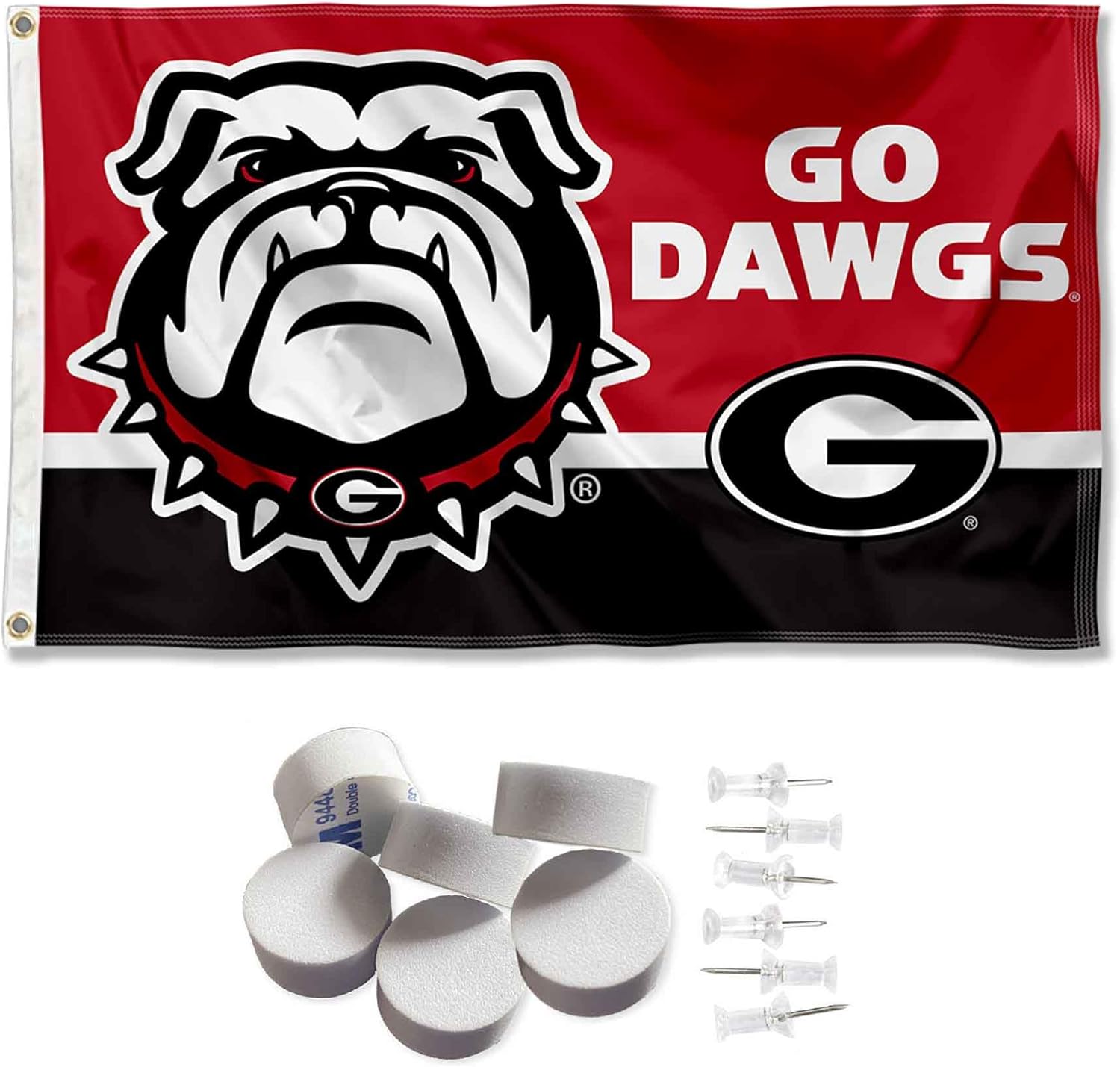 Georgia Bulldogs Go Dawgs Banner and Tapestry Wall Tack Pads