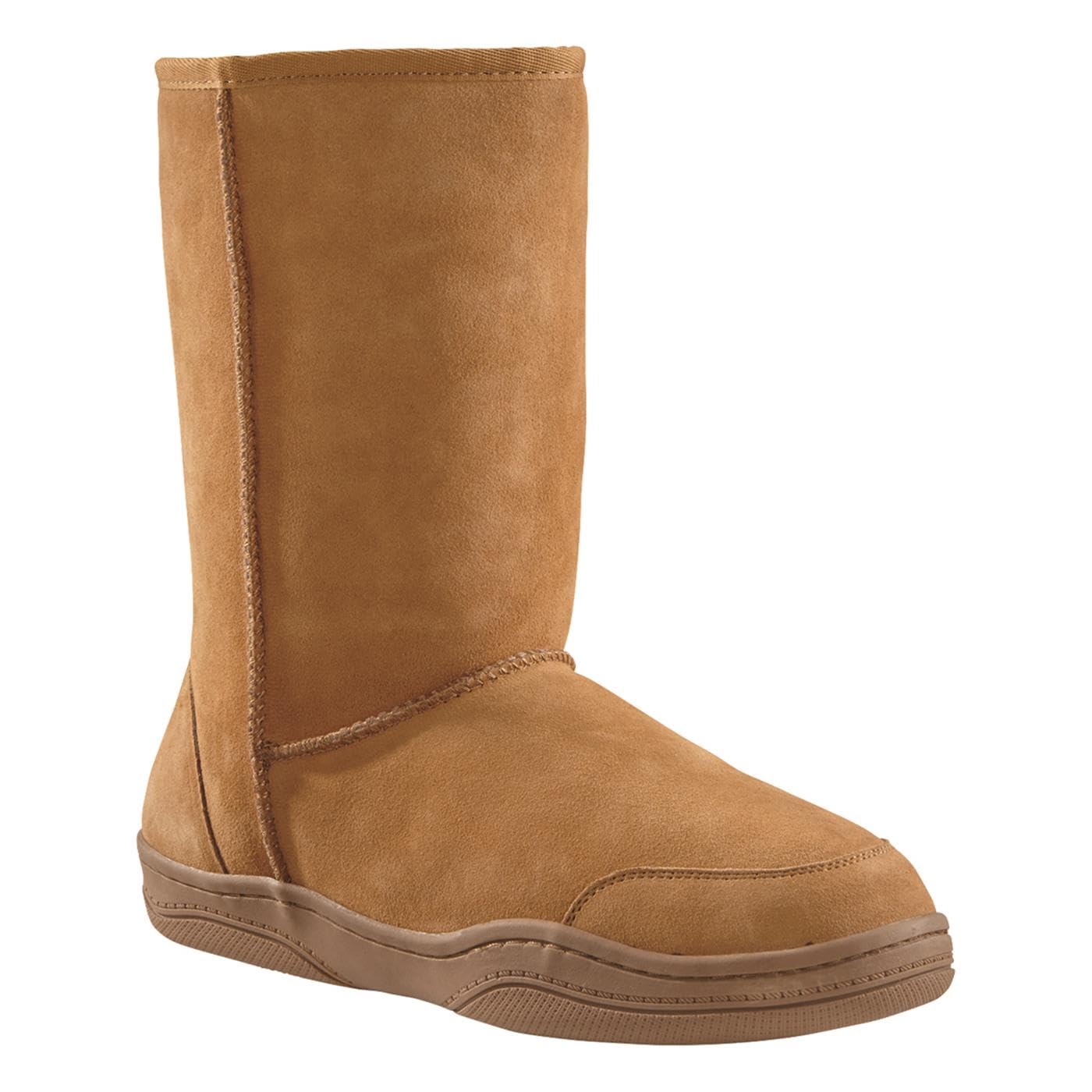 Guide Gear Men’s 10" Suede Slipper Boots, Wool Cozy Cushioned House Shoes