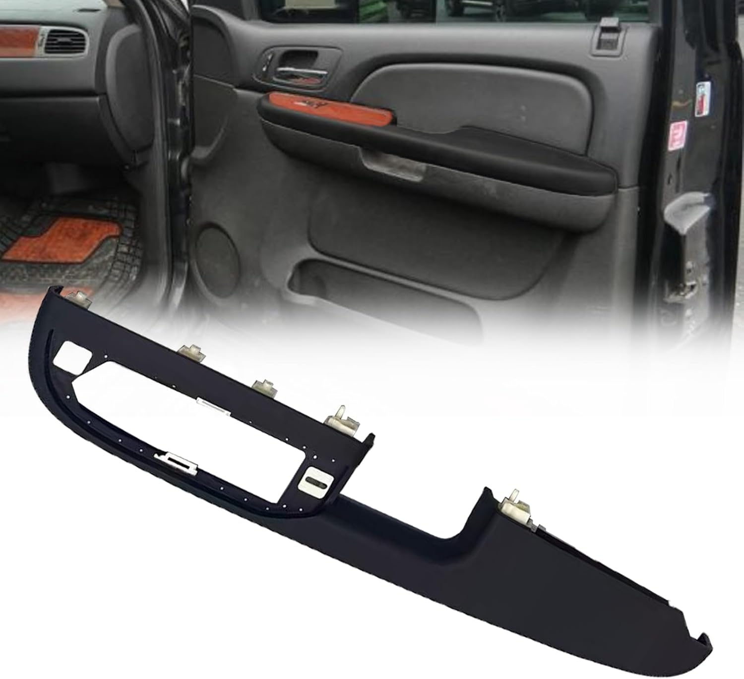 Right Passenger Side Armrest Cover for 2007-2009 Chevy Silverado/Tahoe GMC Sierra Yukon Door Panel Replacement(Black)
