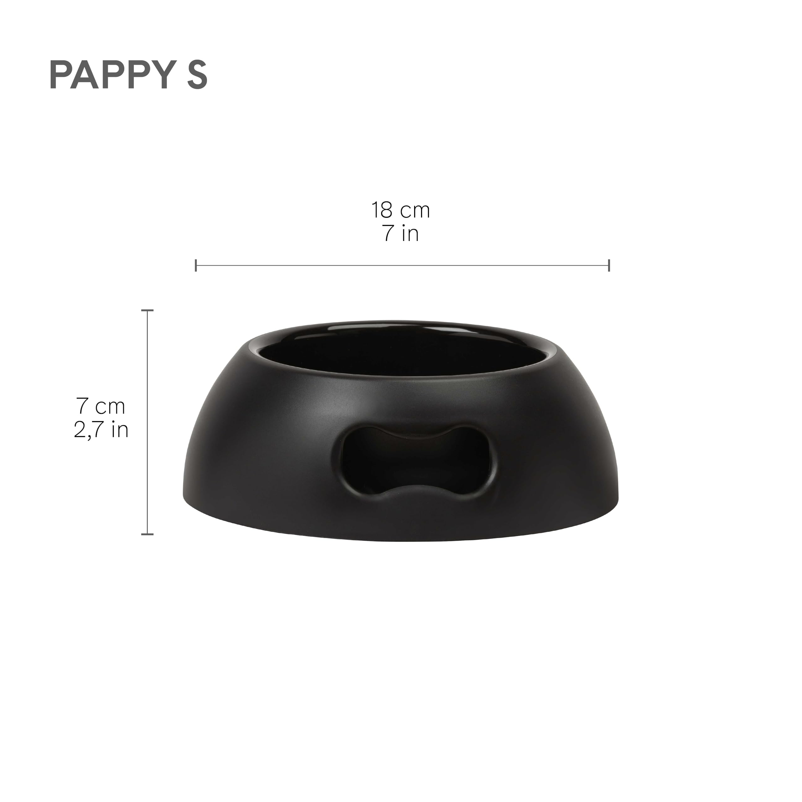 United Pets GI0101NE miska dla psa - Pappy, mała, 350 ml, czarna