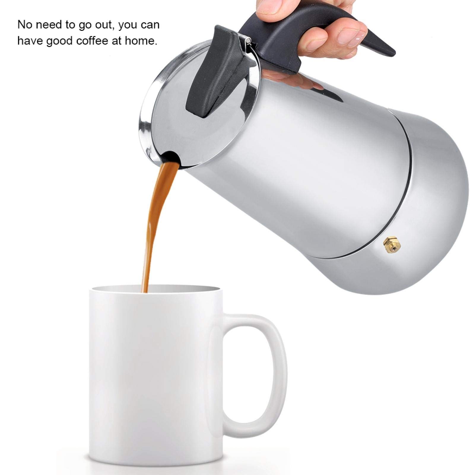 Dzbanek do kawy, przenośny dzbanek do kawy ze stali nierdzewnej Moka Espresso Maker Dzbanek do mokki 100ml/200ml/300ml/450ml(450ml)