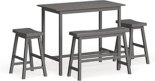 Safavieh Home Collection Haley 4Pc Pub Set, Grey