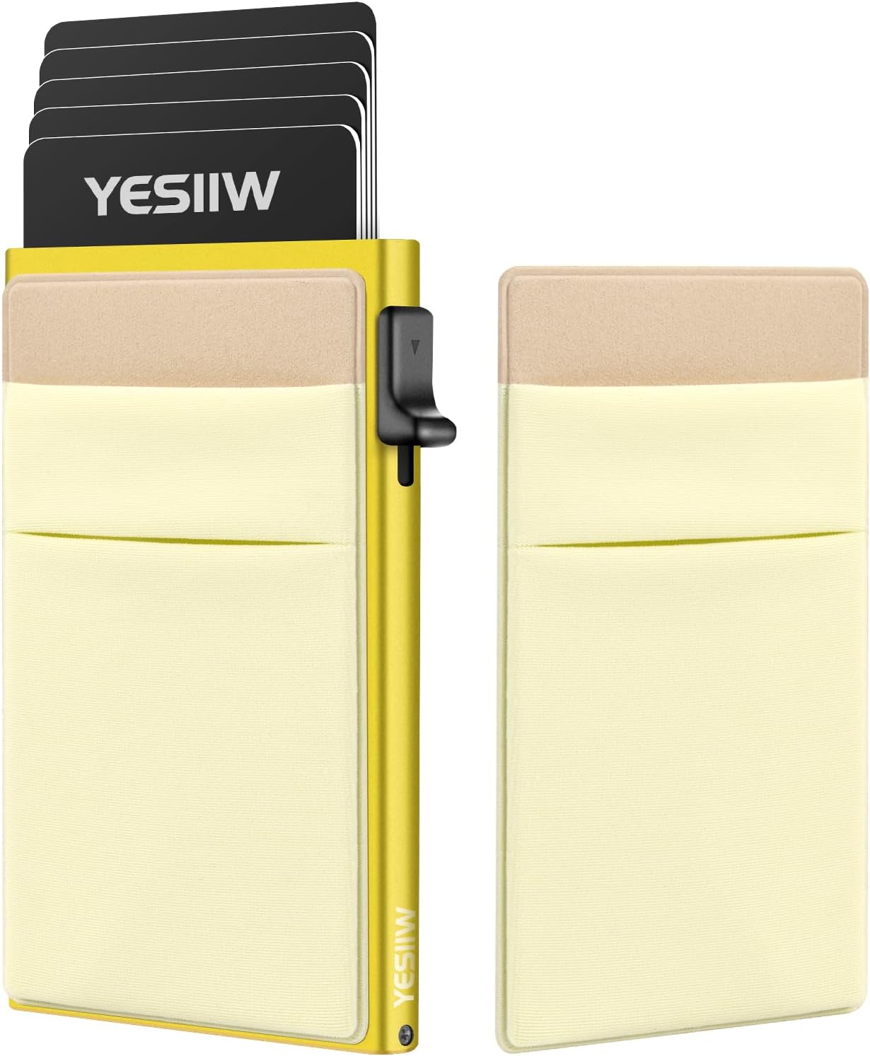 Credit Card Holder Wallet for Men RFID Blocking Slim Minimalist Metal Wallet with Money Pocket Contactless Card Protector