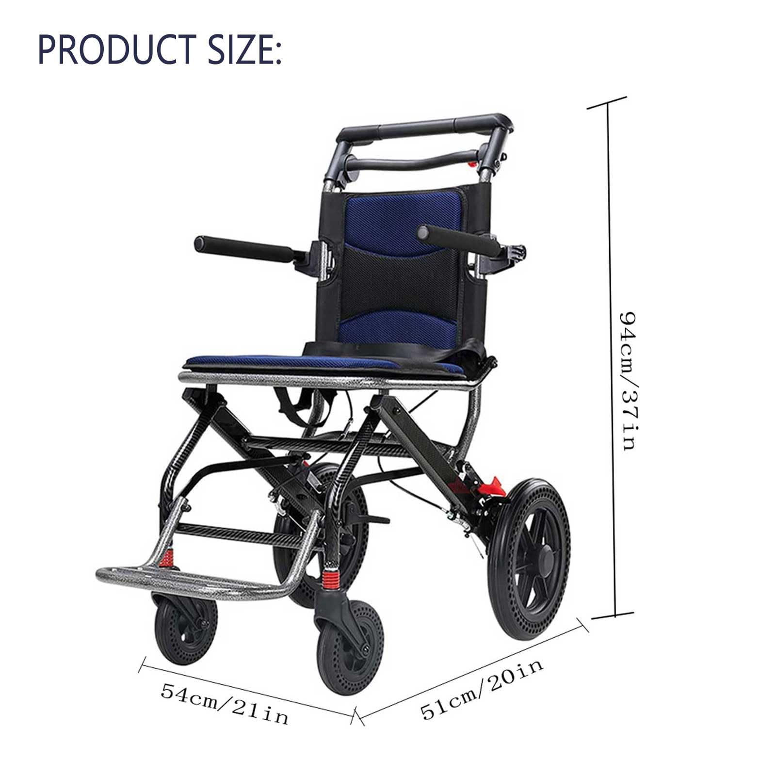 UYSELA Silla de Ruedas Ligera Plegable, Silla de Ruedas de Viaje Ultraligera para el Hogar, Sillas de Ruedas de Aluminio para Adultos, Niños y Ancianos