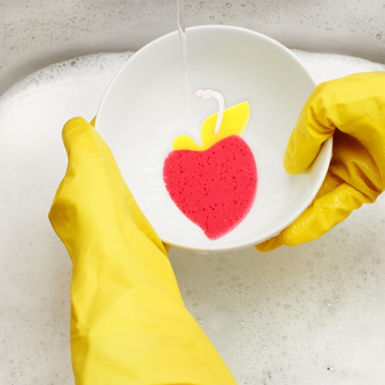 GLEAVI Fruit Shaped Dish Sponge Cartoon Scrub Sponge for Kitchen Cleaning with Strong Water Absorption and Gentle Care 5.5X4.3X1.2 Inch - Image 4