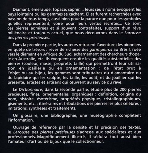 Larousse des pierres précieuses, fines, ornementales, organiques