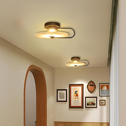 Miniatura 6 de Lámpara de pared de piedra de estilo nórdico, pantalla de mármol natural, aplique de pared, base de metal, luces de pared interior interior, estilo