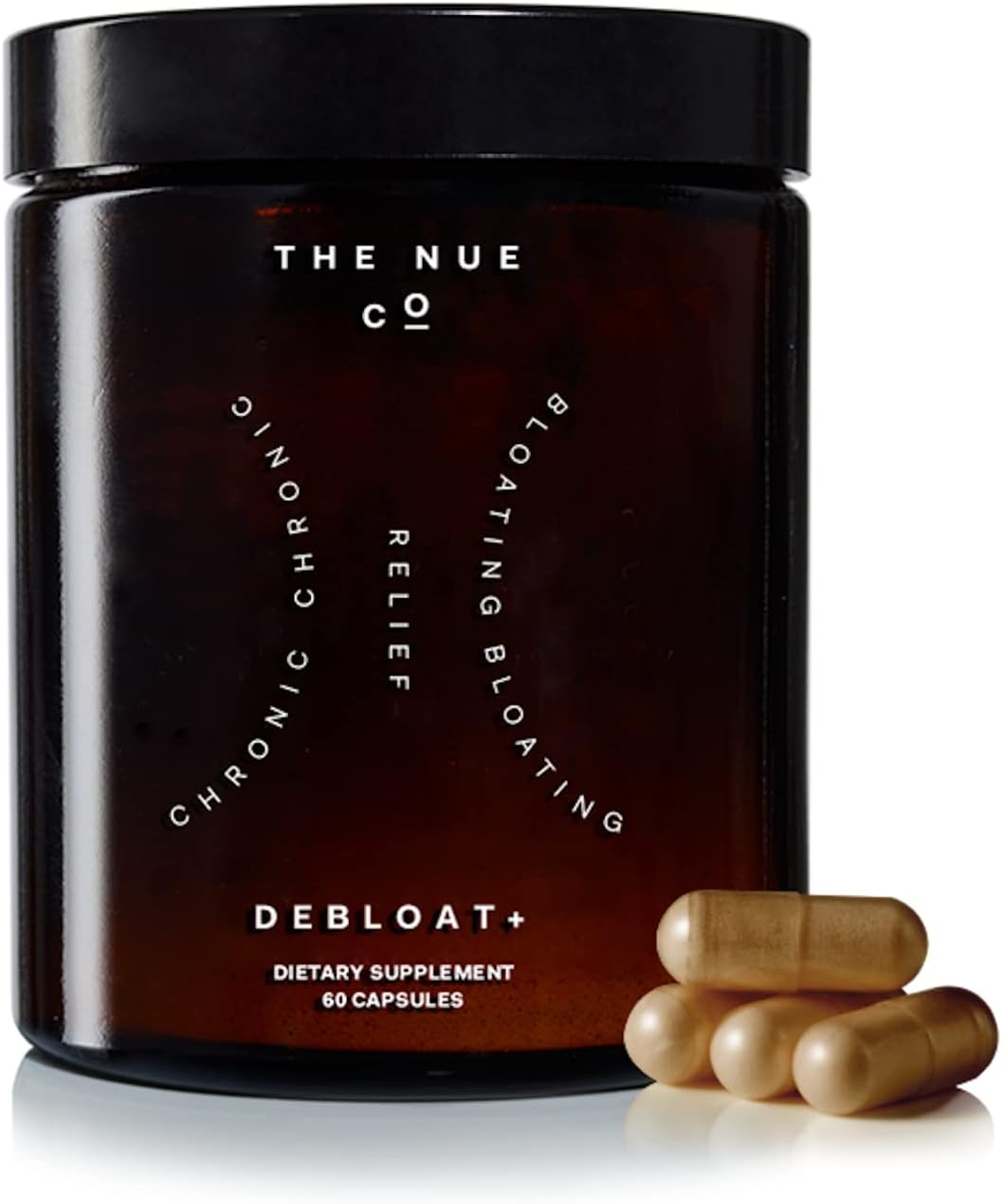 The Nue Co.- DEBLOAT+ - Daily Gut Health Supplement for IBS Symptoms and Bloating Relief - Vegan, Gluten-Free, Sugar-Free - 30 Day Supply (Jar)