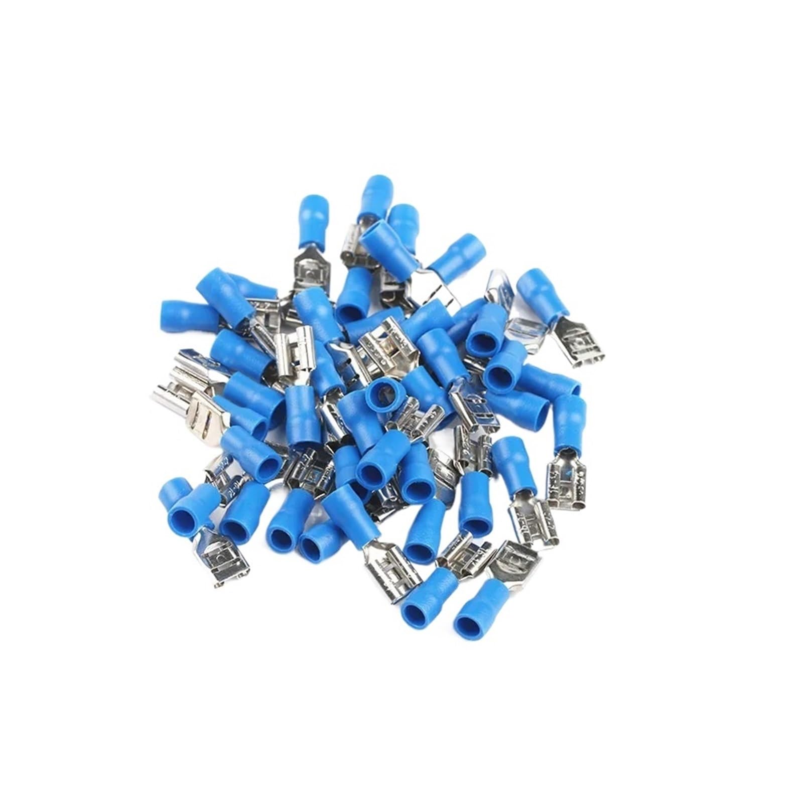 LTRAJUYNH 100PCS FDD Female Insulated Electrical Crimp Terminal for Blue 16-14 AWG Connectors Cable Wire Connector FDD2-250