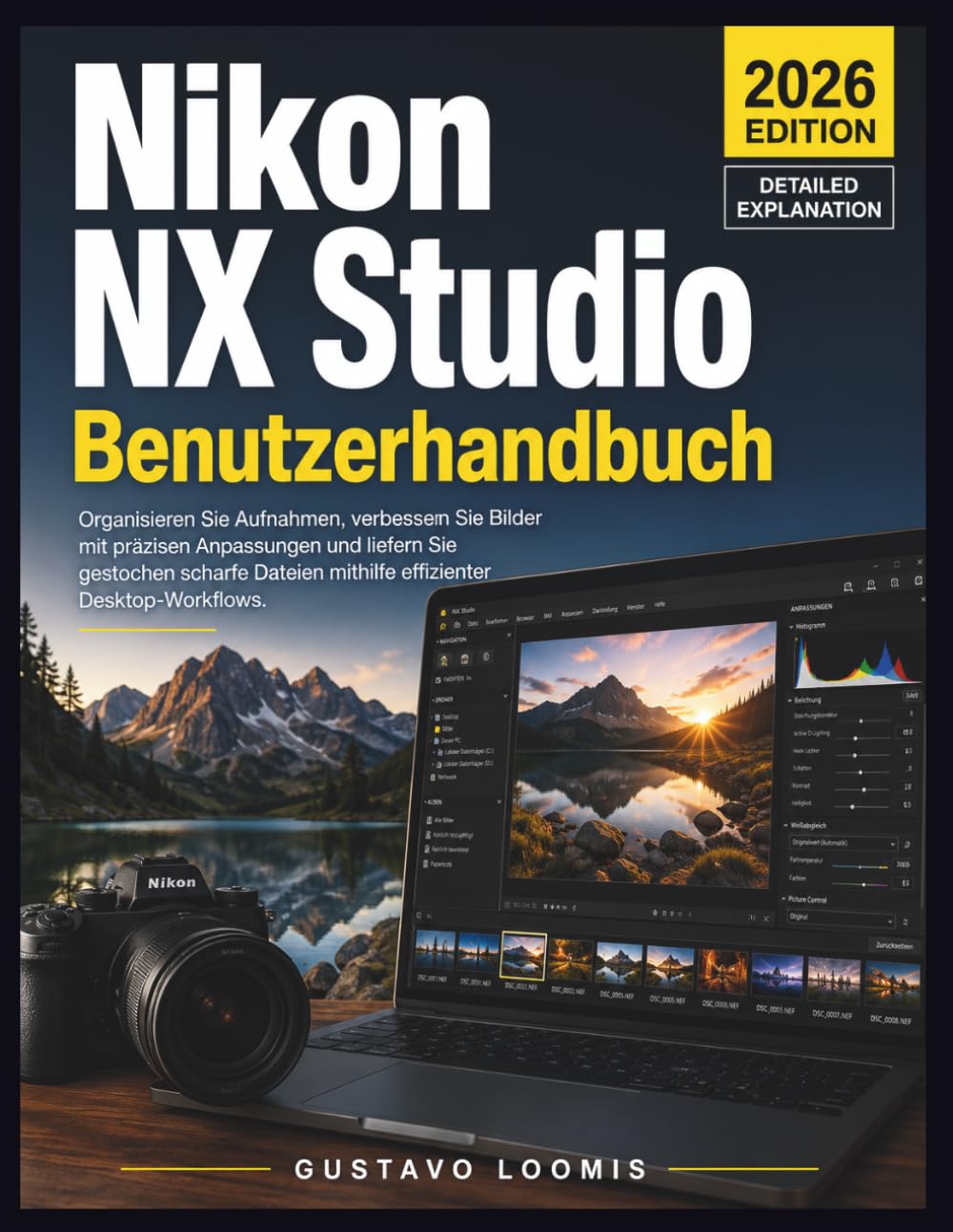 Nikon NX Studio Benutzerhandbuch: Organisieren Sie Aufnahmen, verbessern Sie Bilder mit präzisen Anpassungen und liefern Sie gestochen scharfe Dateien mithilfe effizienter Desktop Workflows.