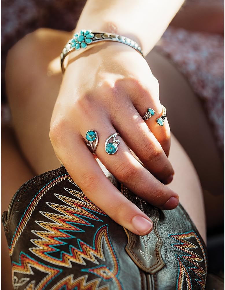Montana Silversmiths Western Lifestyle Crafted Turquoise Wrap Ring