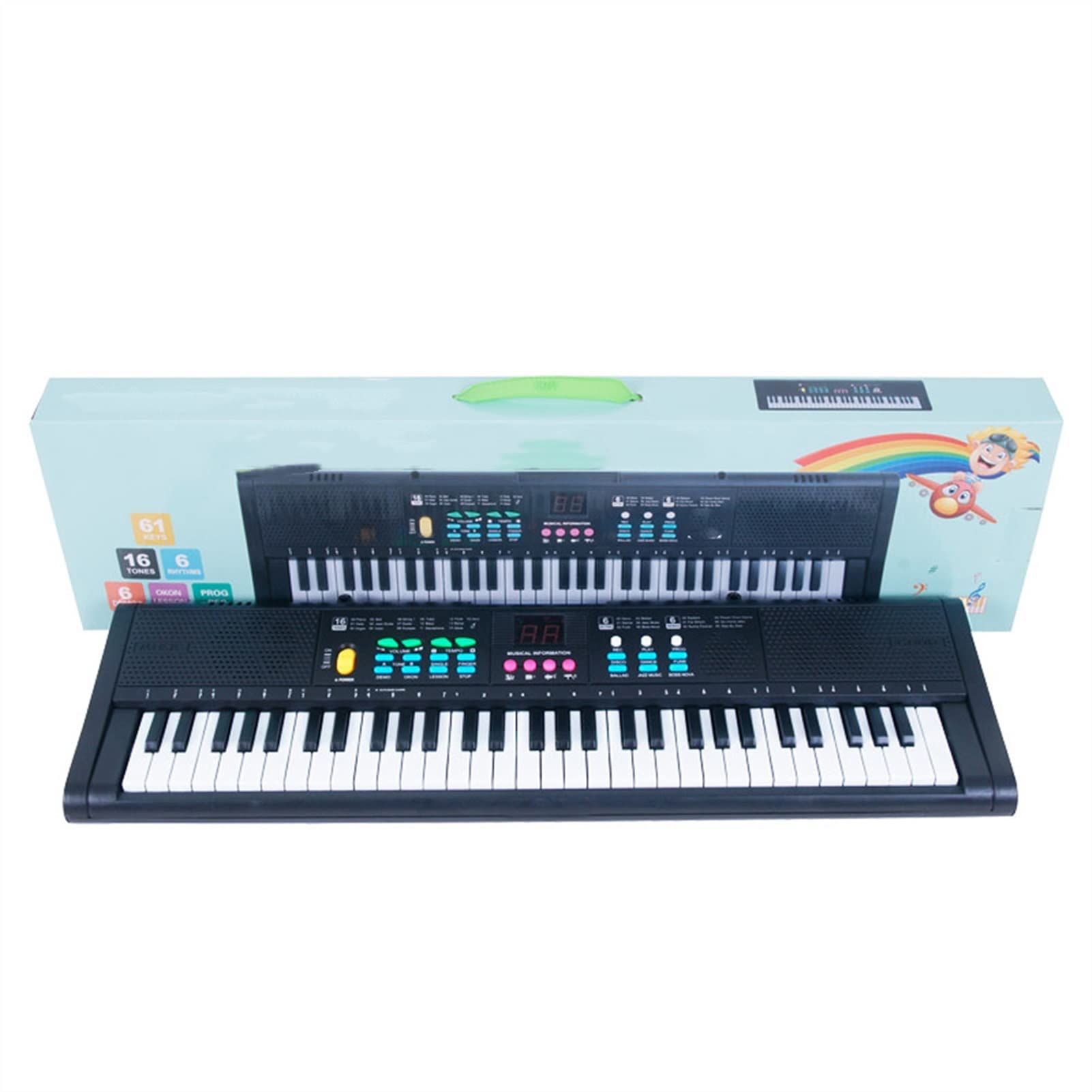 Tastiera Musicale 61 Chiavi Digital Electric Piano Music Tastiera Piano Elettrico Multifunzionale con Tastiera Dell'interfaccia Microfono
