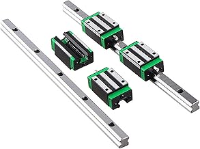 CNCMANS Linear Guide HGR15 300mm Linear Guide Rail Set, Includes 2Pcs HGR15 Linear Rails and 4Pcs HGR15CA Sliding Block High Precision CNC Parts for Automated Machines
