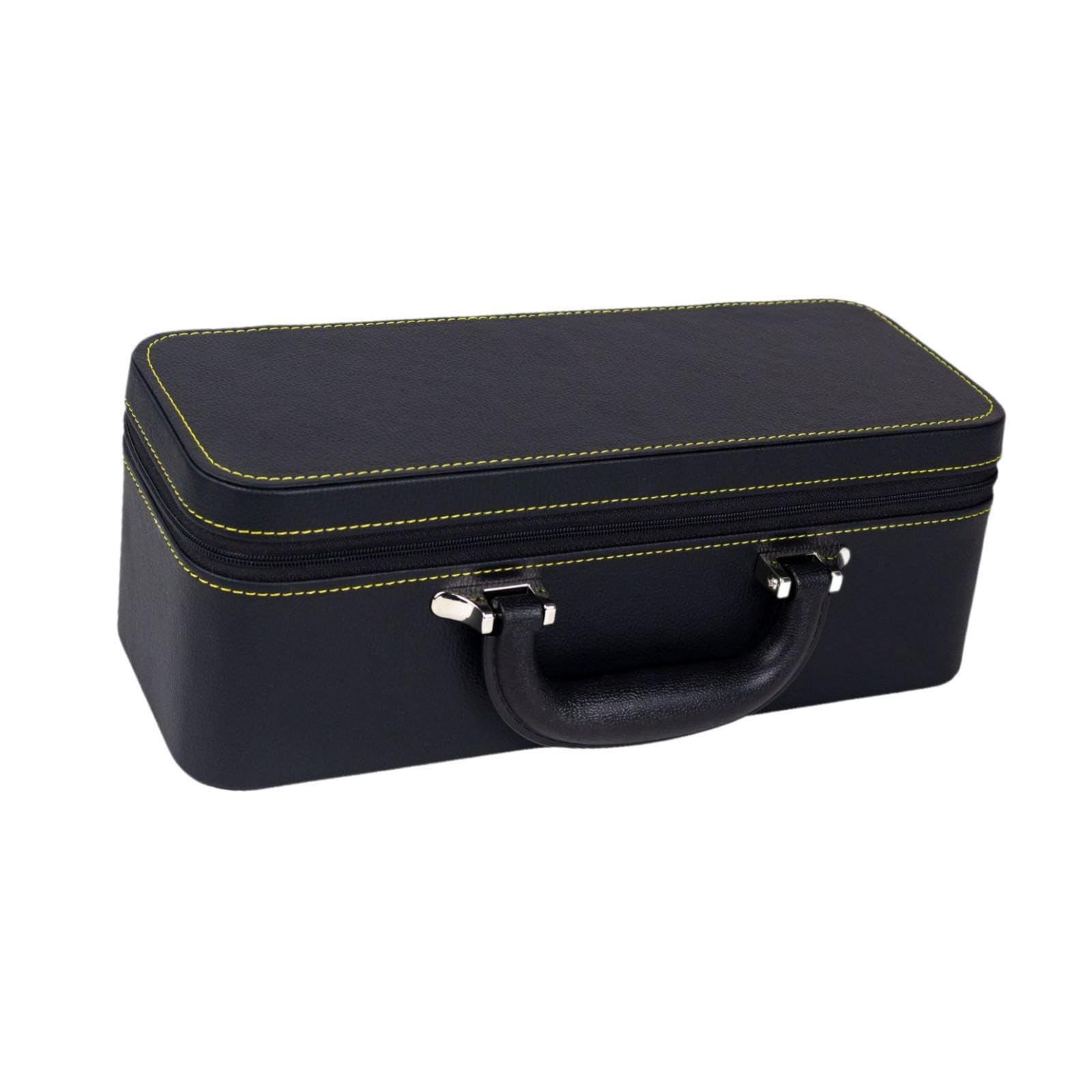 PIXZCSA Bracelet Storage Box With Portable Handle And Soft Interior Exceptional Way To Store Bracelets Box Is Suitable For Travel And Outdoor Jewelry Case, Black, 31x12x12cm