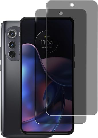 [2 Pack] Privacy Screen Protector for Motorola Moto Edge 2022, 9H Hardness, Anti-Scratch, Anti Spy, Tempered Glass Screen Protector for Motorola Moto Edge 2022