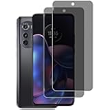KELOLIN [2 Pack] Privacy Screen Protector for Motorola Moto Edge 2022, 9H Hardness, Anti-Scratch, Anti Spy, Tempered Glass Screen Protector for Motorola Moto Edge 2022