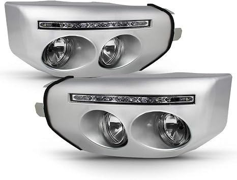 ACANII - For 2007-2014 Toyota Fj Cruiser Driving Bumper Fog Lights LED DRL Running Lamps Assembly Driver & Passenger