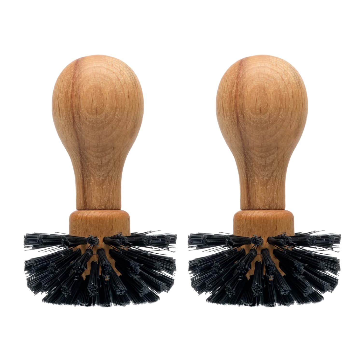 2 spazzole portafiltro SIBO | accessori barista in materiali naturali | 2 pennelli Barista | pulizia della macchina espresso da residui di polvere e residui | su misura per E61 | diametro 62 mm