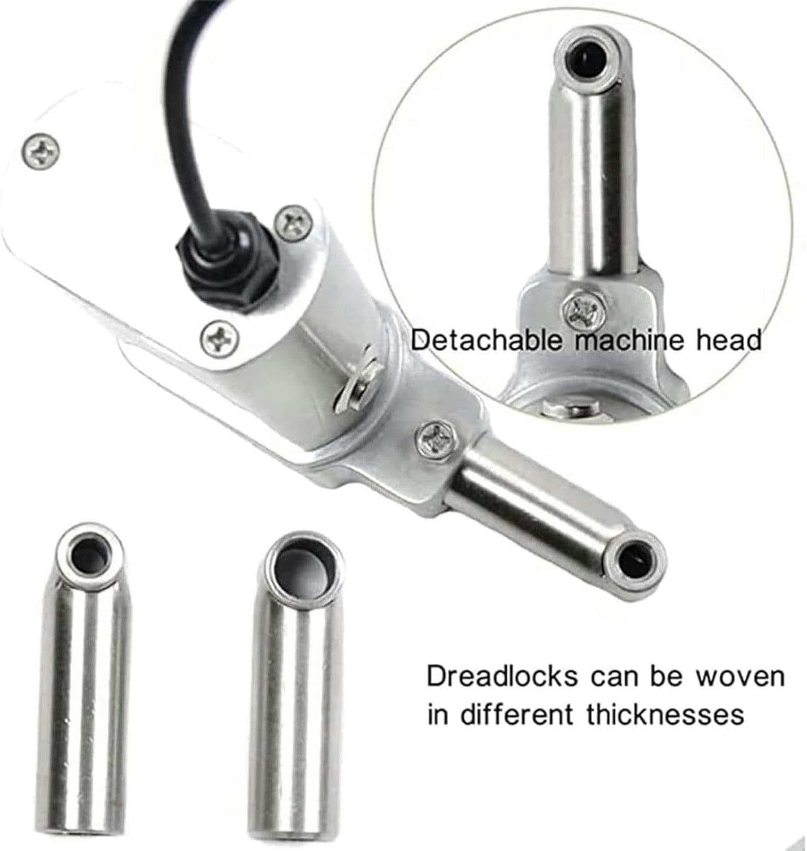 Kit de Herramientas para rastas, máquina de Ganchillo eléctrica para Hacer rastas con rastas, máquina para Hacer Cabello con Trenzas de Ganchillo con rastas eléctricas