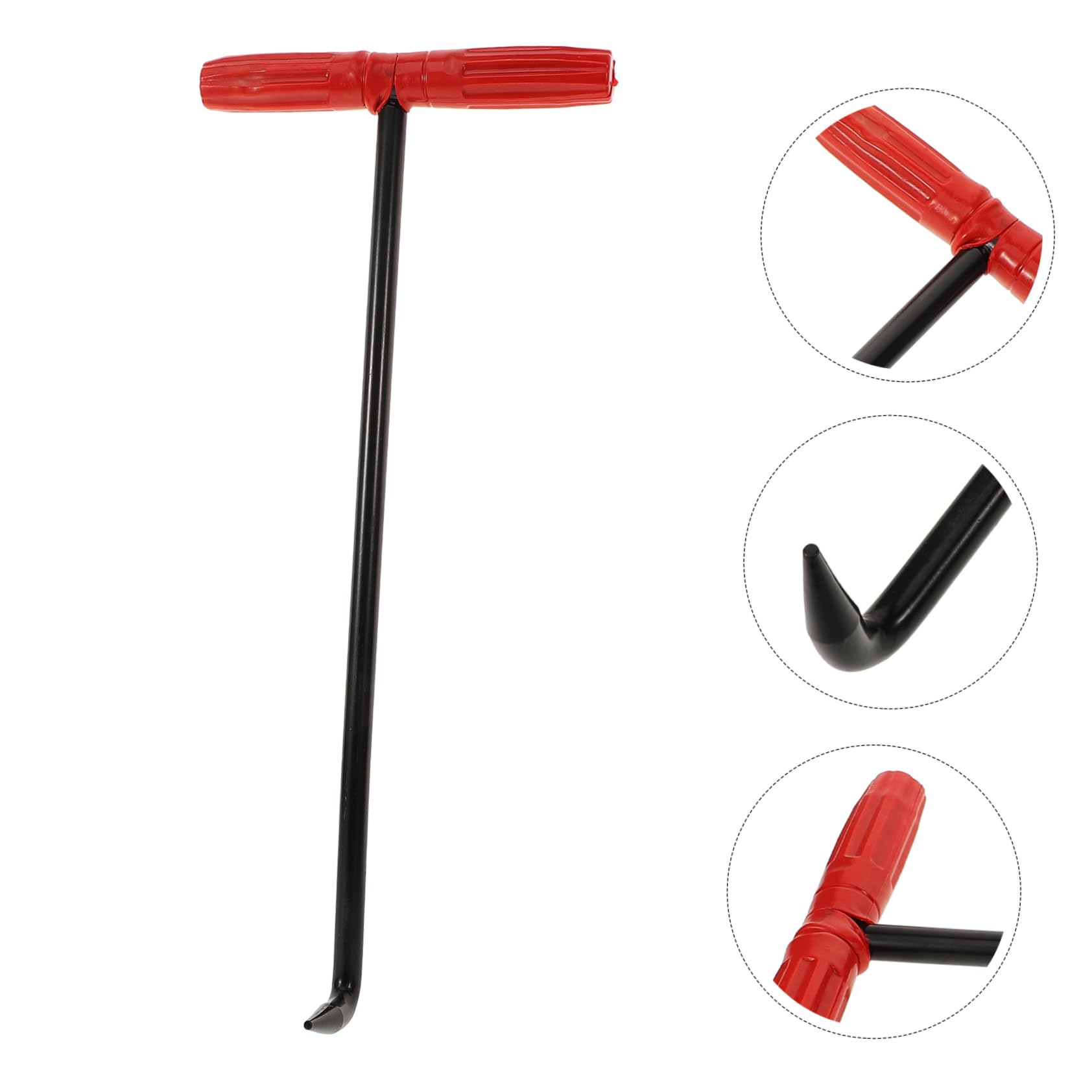 Unomor Heavy Duty T-Type Manhole Cover Lifting Hooks Metal Lifter Hook for Drain Grates Resistant Tool