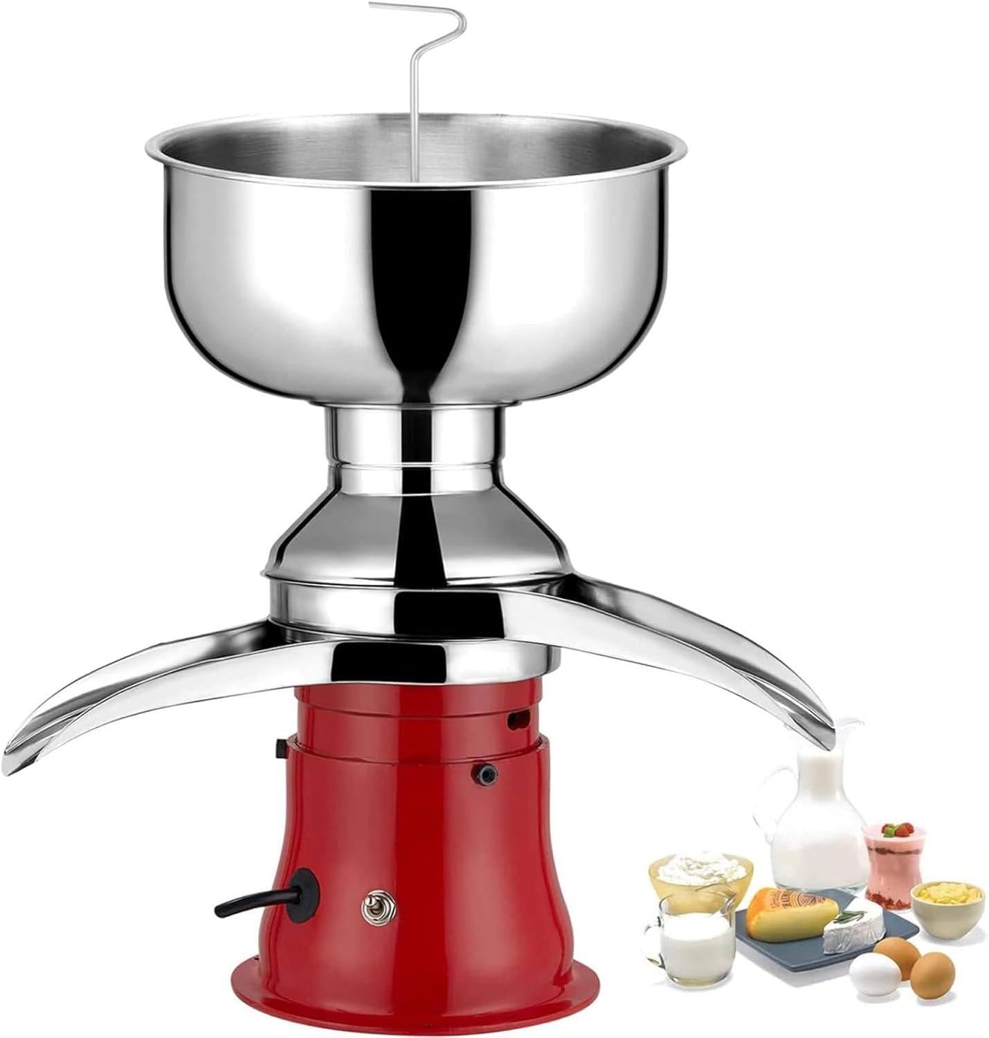 FJYAWEN Milk Cream Centrifugal Separator, Stainless Steel Electric Cream Separator, Skim Milk Cow Cream Separator, For Butter Cheese Making