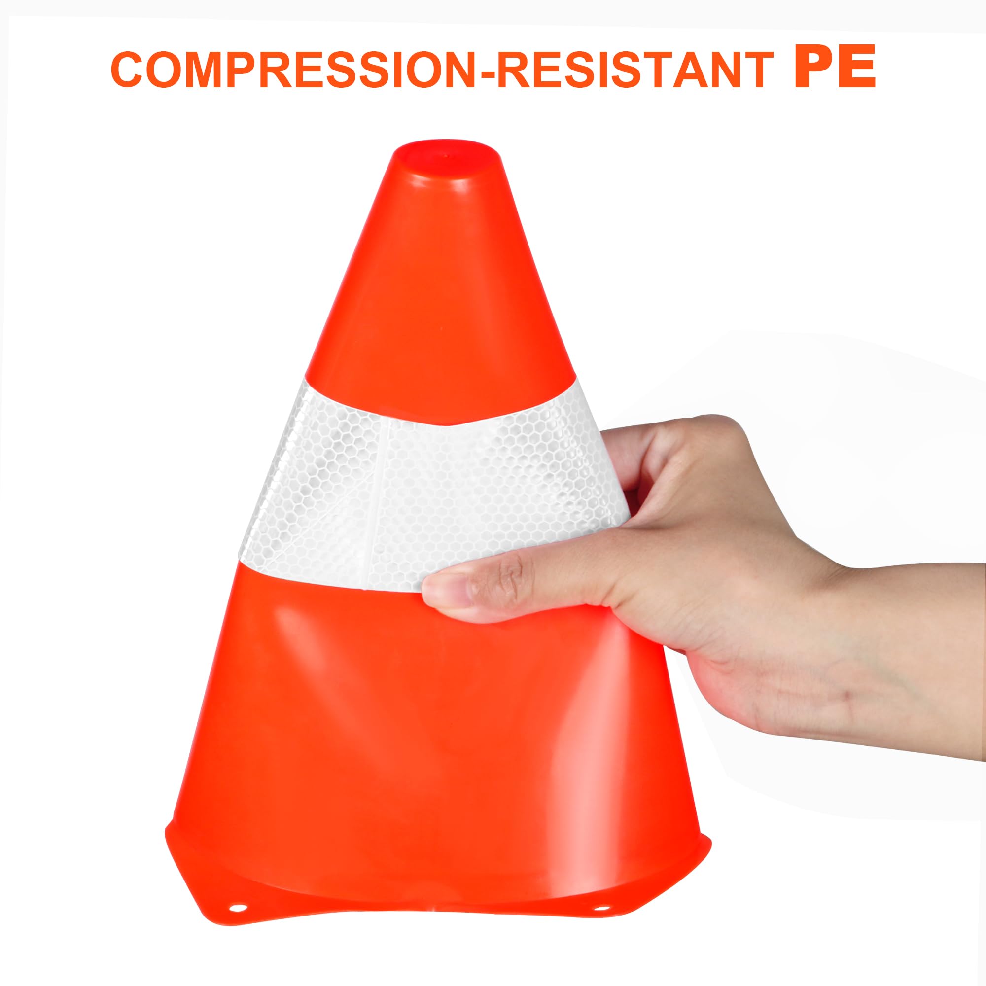 Lot de 12 cônes d'avertissement empilables de 23 cm - Pour activités de plein air et événements festifs - Pour le football, le sport et l'entraînement des chiens