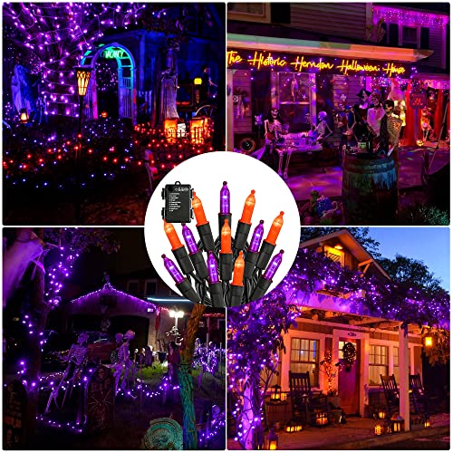 TW SHINE Battery Operated Halloween Lights, 2 Pack Total 100 LED 32 FT Orange and Purple Lights Outdoor, Waterproof Mini String Lights with 8 Modes, Halloween Decorations for Indoor Patio Party Decor - Image 6