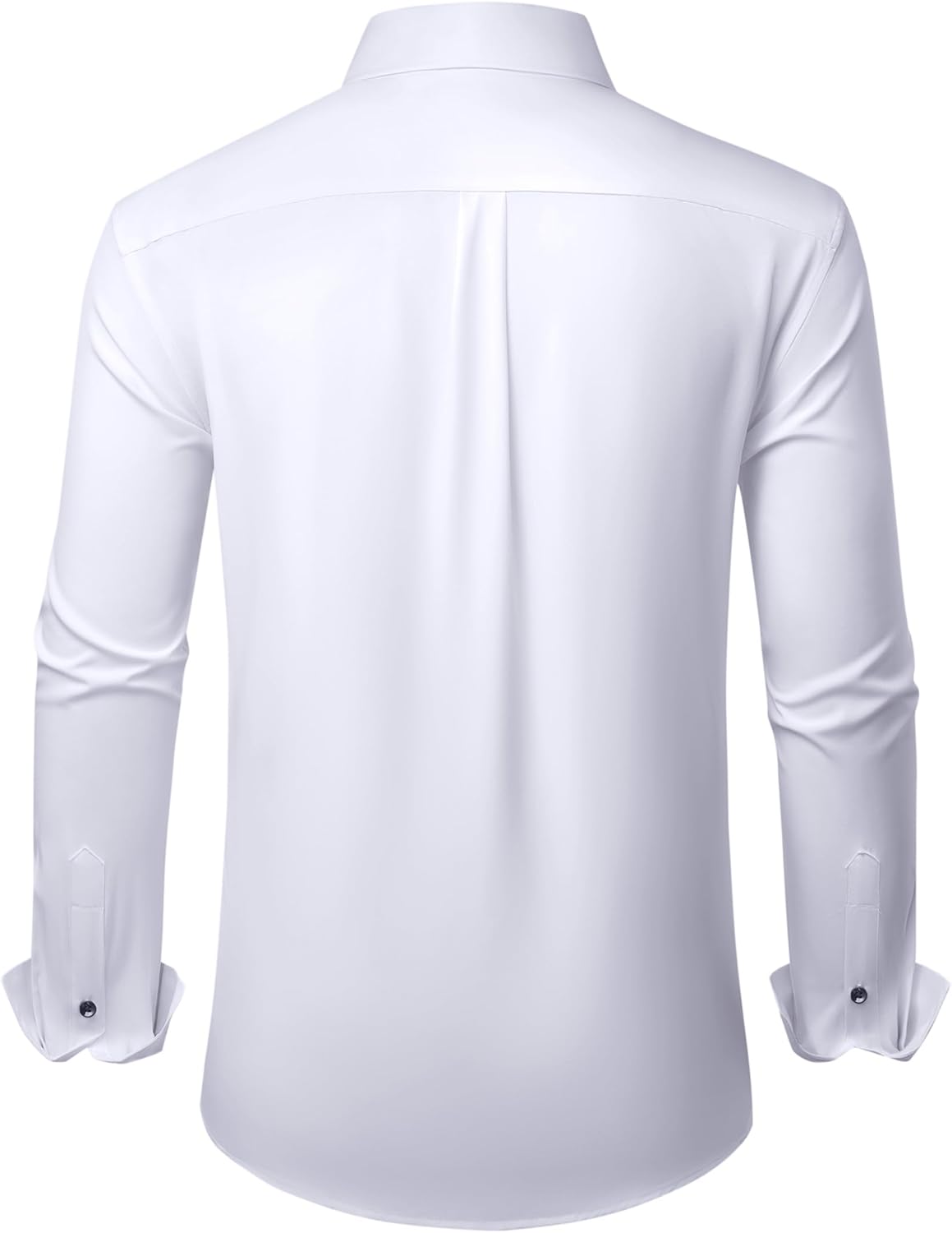 Alimens & Gentle Men's Dress Shirts Wrinkle Free Stretch Solid Long Sleeve Button Down Shirt Wedding Dating - Image 2