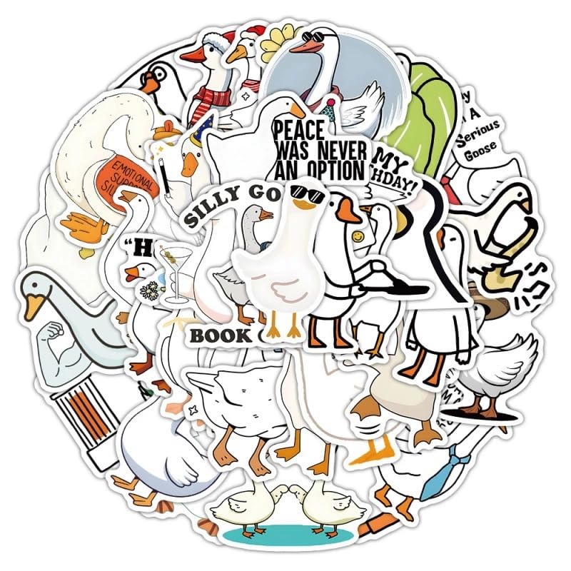 Goose Aufkleber 50 Stücke Niedlich Deko für Auto Laptop Skateboard Fahrrad Moped Motorrad Fahrrad Computer,Geeignet für Erwachsene Kinder Tiere Gans ästhetisch Sticker Set