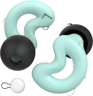 Ear Plugs for Sleeping Noise Reduction Up to NRR40dB-Ultra Soft, Reusable Silicone Ear Plugs for Sleep Snoring Blocking, Side Sleepers-10 Ear Tips in XS/S/M/L/Double Layer-Green+Black