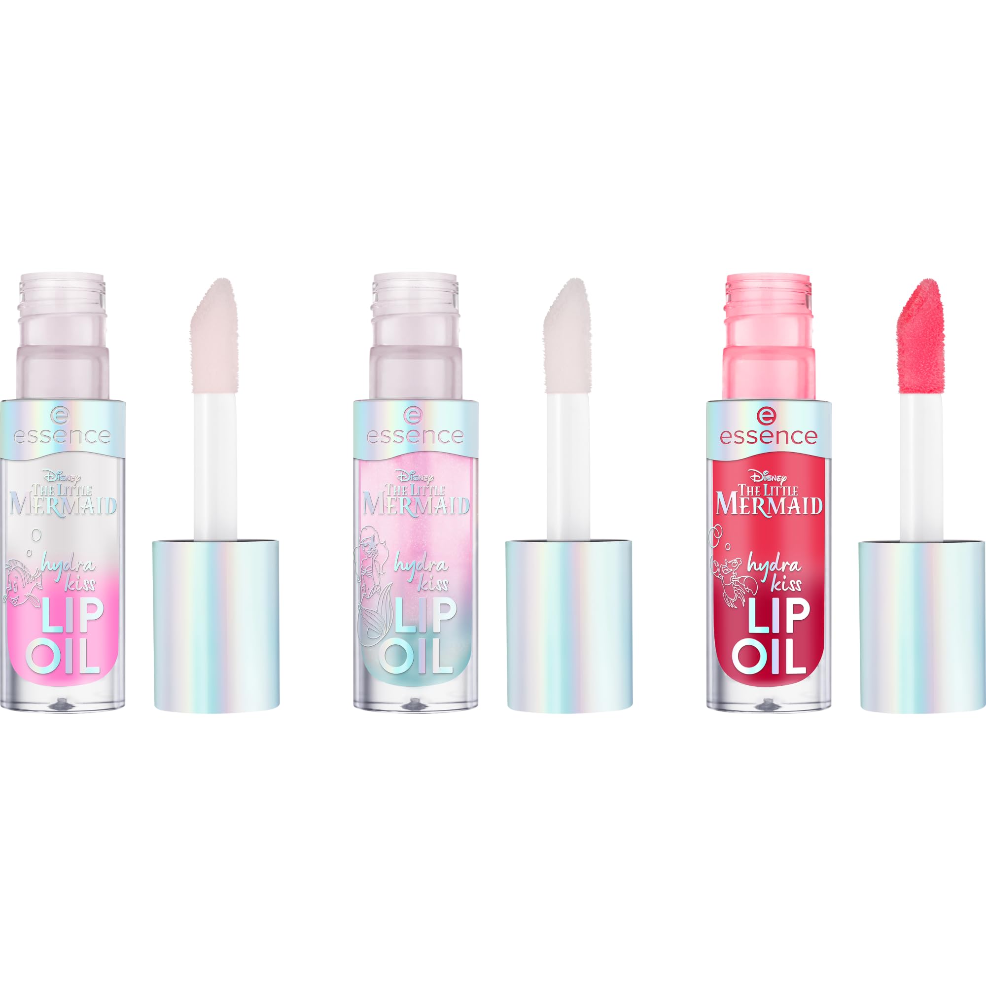 essence Disney THE LITTLE MERMAID hydra kiss LIP OIL trio, shiny (4ml)