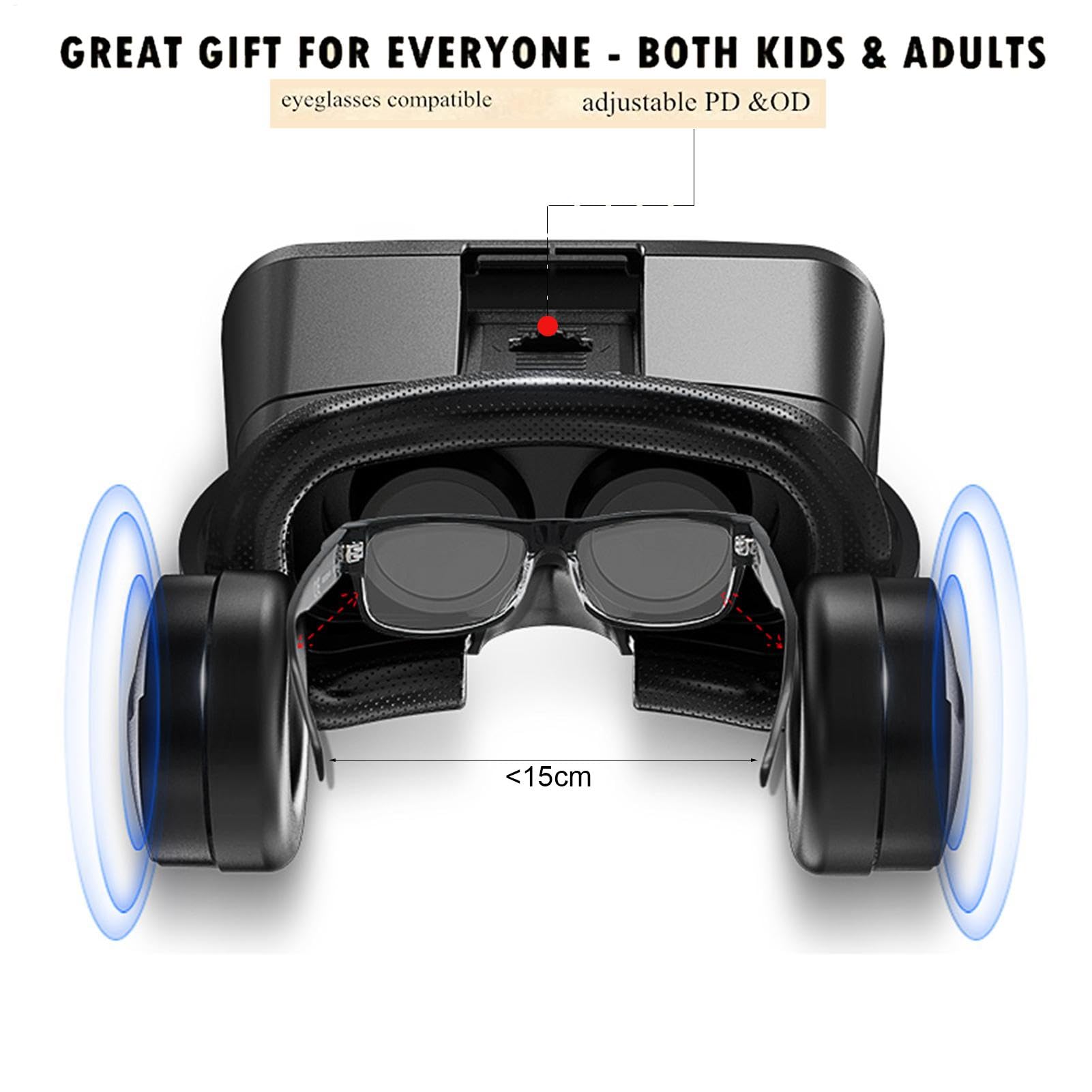 Cuffie per principianti - Occhiali per realtà virtuale regolabili | | Occhiali per realtà virtuale con ottiche HD anti-luce, realtà virtuale per bambini e