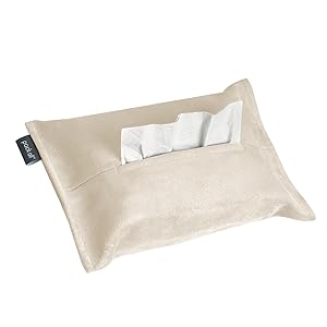 pack all Car Tissue Holder, Premium Microsuede Sun Visor Napkin Dispenser, Wipes Case for Backseat, Vehicle Accessories (Beige)