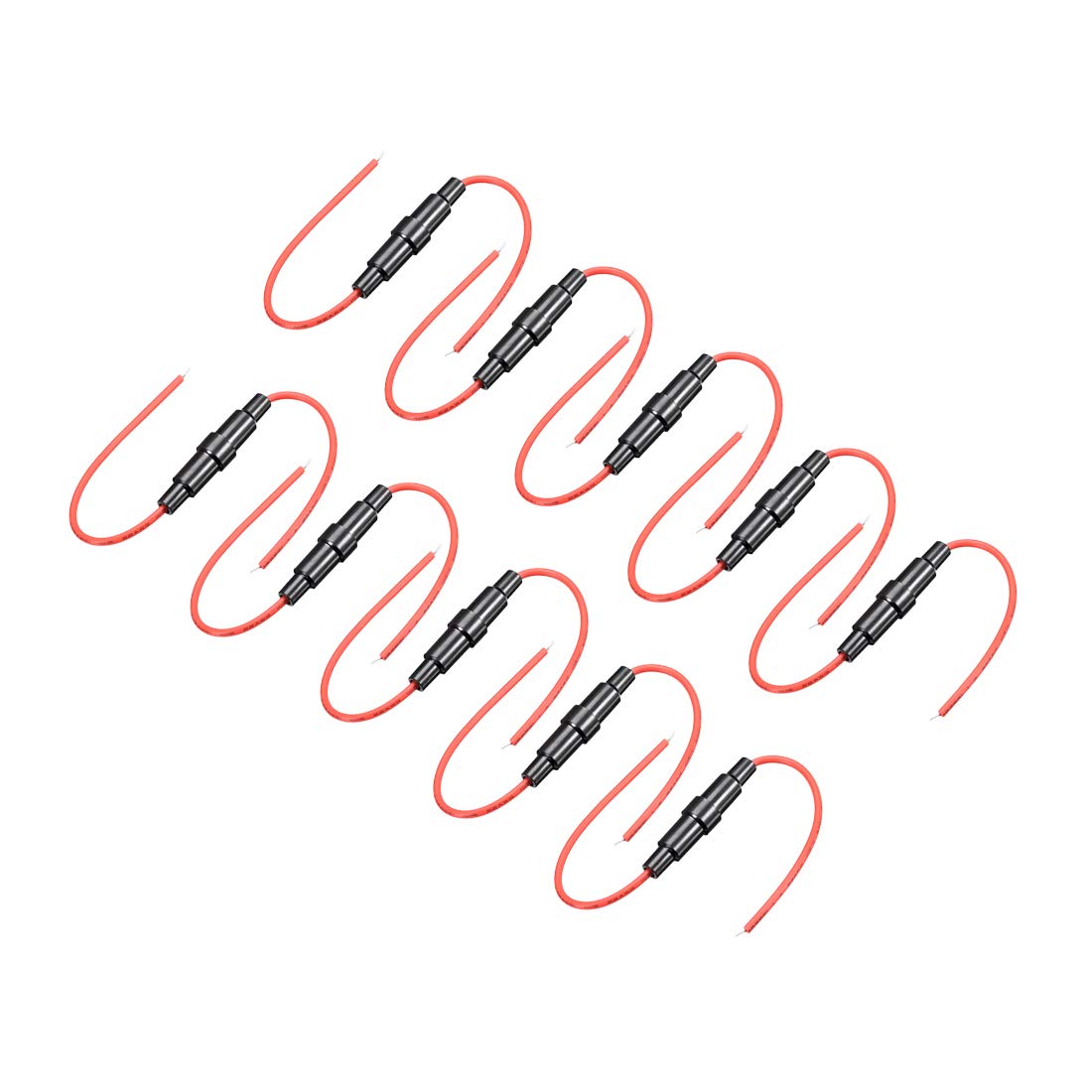 uxcell Inline Screw Type Fuse Holder 22 Gauge AWG 10Pcs for 5mm x 20mm Tube Fuse