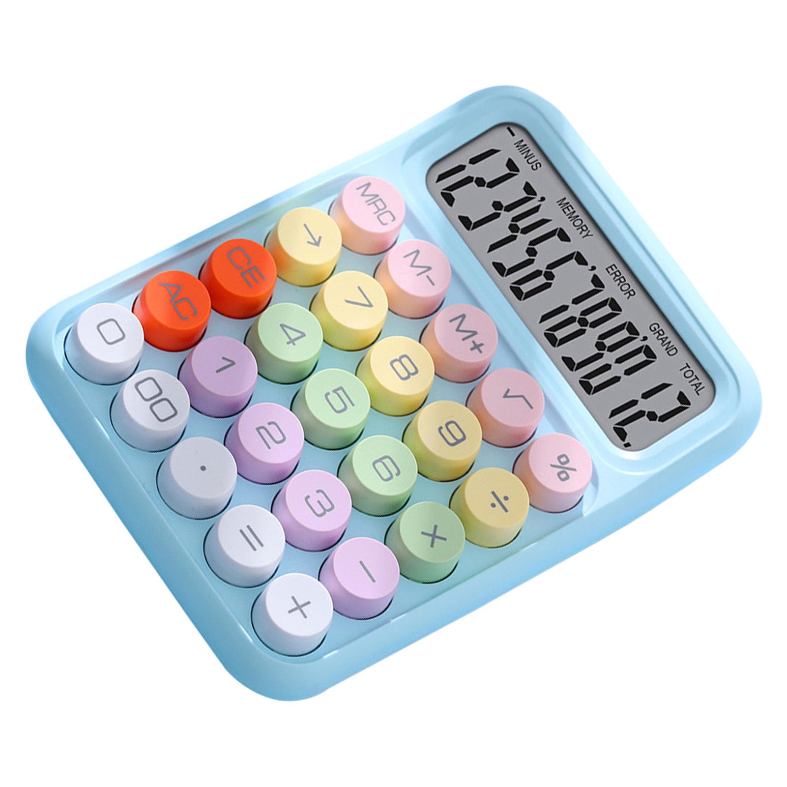 Muiltvoe Colorful Calculator Mechanical Keyboard Electronic Desktop Calculator Numeric Keypad Scientific for Home School Office (Purple)
