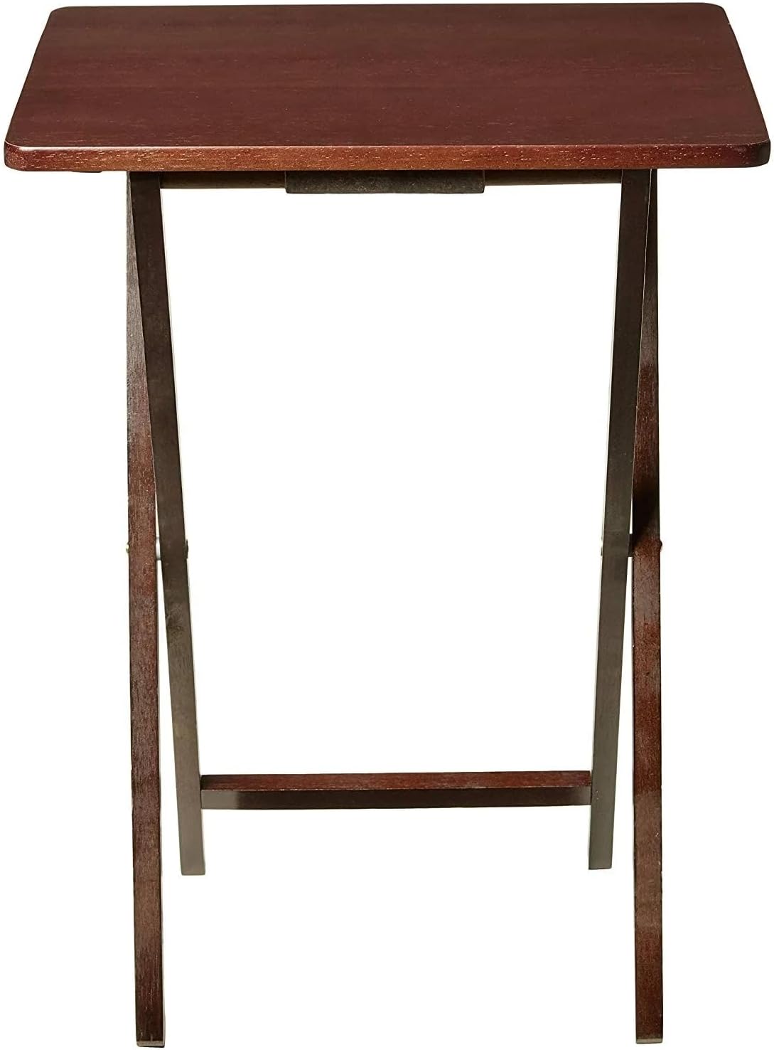 1 Piece Folding TV Tray Table, Rubberwood, Walnut, 19" x 14.5" x 26", Indoor, Portable and Multi-Functional for Home Use